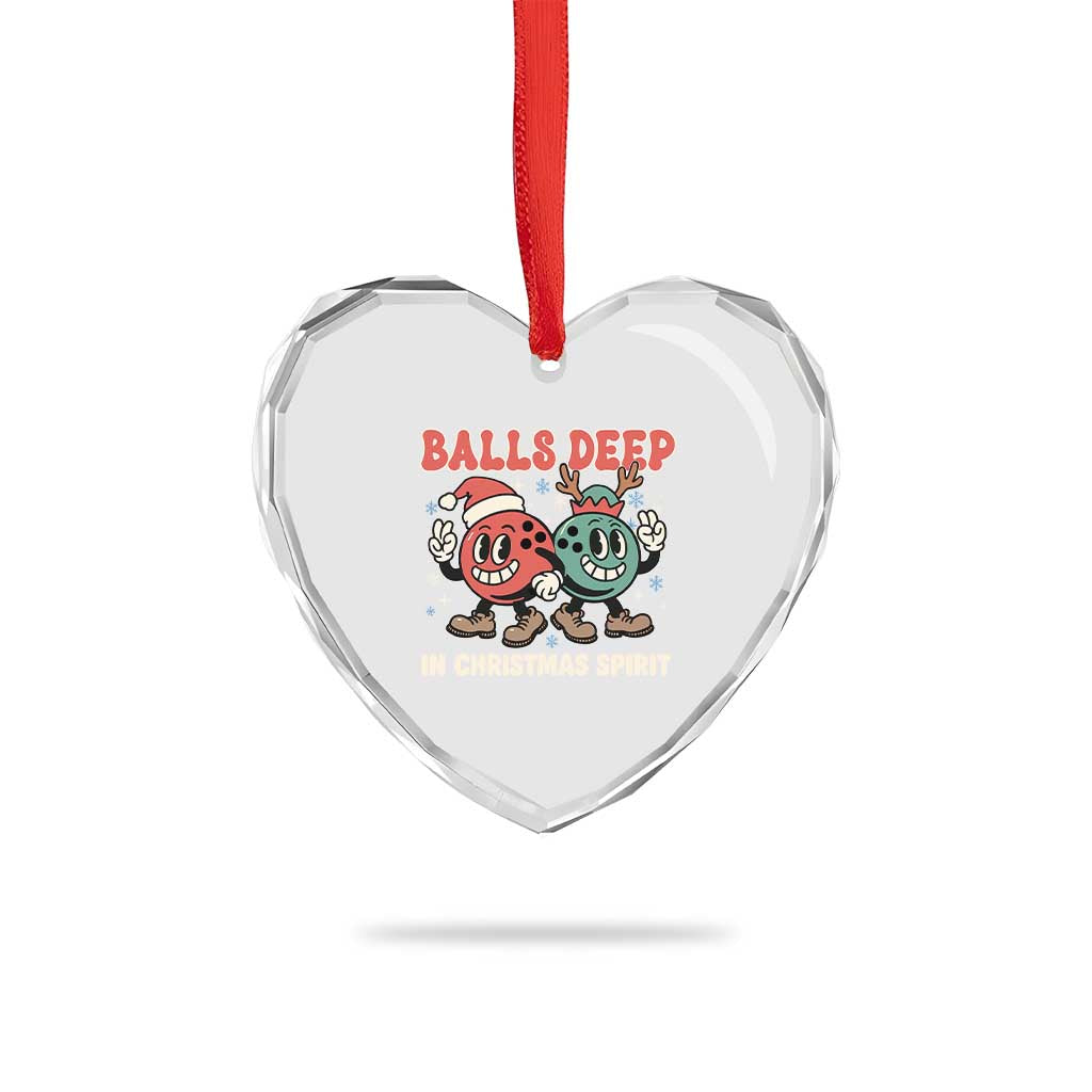 Funny Christmas Bowling Heart Crystal Glass Ornament Balls Deep In Christmas Spirit - Wonder Print Shop