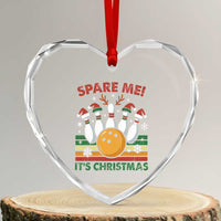 Funny Christmas Bowling Heart Crystal Glass Ornament Spare Me Its Xmas Festive Holiday - Wonder Print Shop