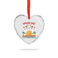 Funny Christmas Bowling Heart Crystal Glass Ornament Spare Me Its Xmas Festive Holiday - Wonder Print Shop