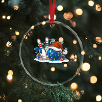 Funny Christmas Bowling Santa Hat Xmas Bowler Crystal Glass Ornament - Wonder Print Shop