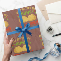 Funny Christmas Bun Bread Wrapping Paper Roll Well Butter My Buns It's Xmas - Wonder Print Shop