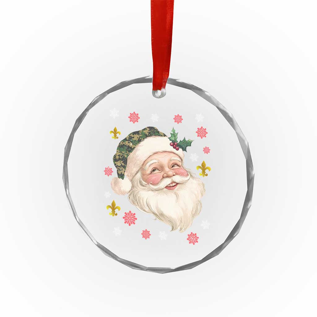 Funny Christmas Cajun Louisiana Santa Papa Noel Crystal Glass Ornament - Wonder Print Shop