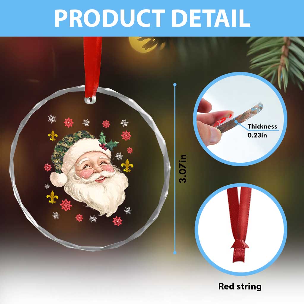 Funny Christmas Cajun Louisiana Santa Papa Noel Crystal Glass Ornament - Wonder Print Shop