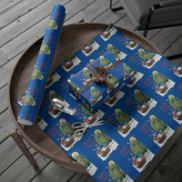 Funny Christmas Cajun Louisiana Wrapping Paper Roll Rockin' Around The Cypress Trees Santa Alligator - Wonder Print Shop