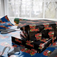 Funny Christmas Cajun Wrapping Paper Roll Triple Heaux Santa Louisiana Map Crawfish - Wonder Print Shop