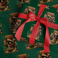 Funny Christmas Cat Ramen Wrapping Paper Roll Xmas Japanese Kawaii Anime Cat - Wonder Print Shop