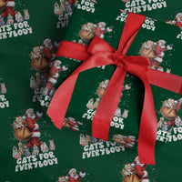 Funny Christmas Cat Wrapping Paper Roll Cats For Everybody Xmas Santa Pet - Wonder Print Shop