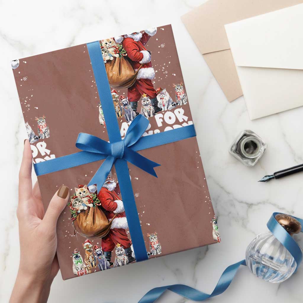 Funny Christmas Cat Wrapping Paper Roll Cats For Everybody Xmas Santa Pet - Wonder Print Shop