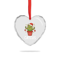 Funny Christmas Catcus Heart Crystal Glass Ornament Succulent Lover Gift - Wonder Print Shop