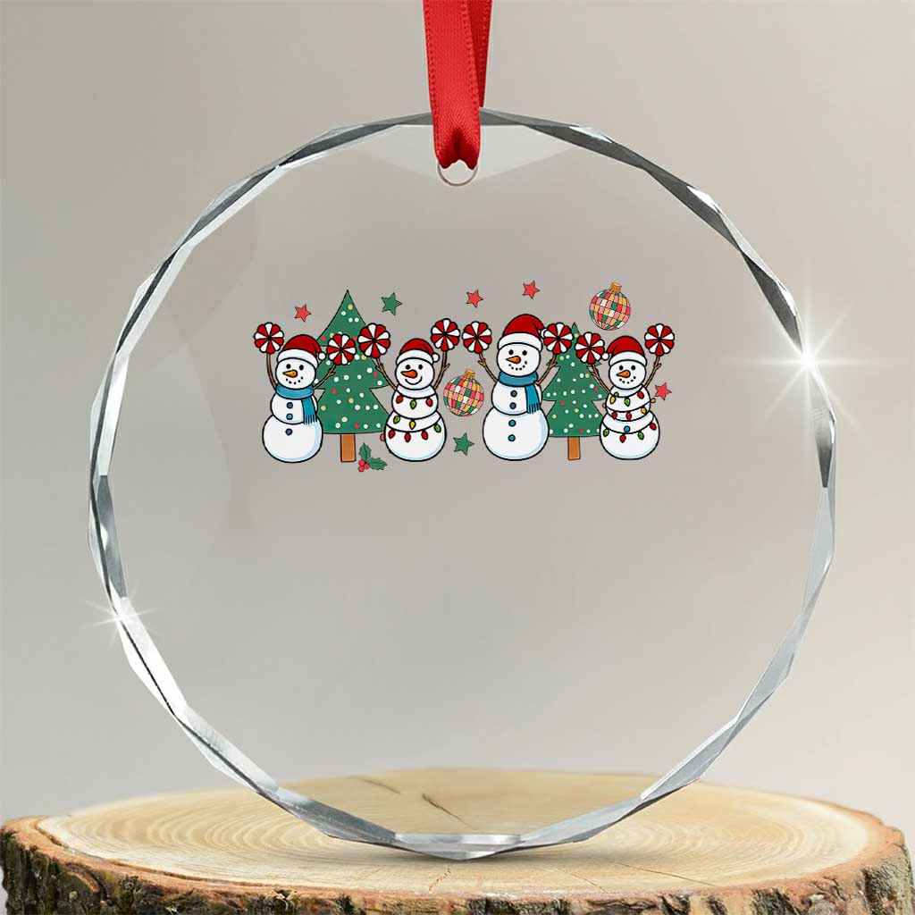 Funny Christmas Cheer Gift Crystal Glass Ornament Santa Snowman Cheerleaders - Wonder Print Shop