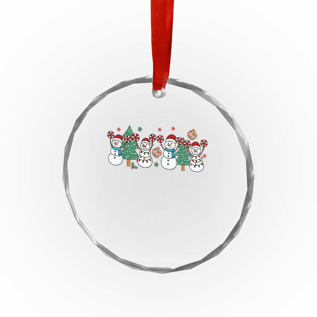 Funny Christmas Cheer Gift Crystal Glass Ornament Santa Snowman Cheerleaders TS12