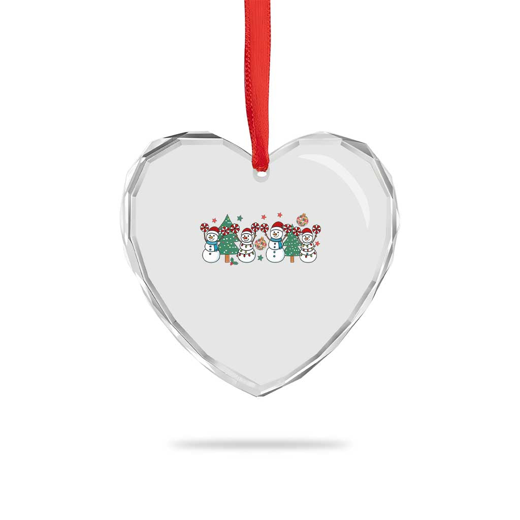 Funny Christmas Cheer Gift Heart Crystal Glass Ornament Santa Snowman Cheerleaders - Wonder Print Shop