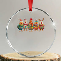 Funny Christmas Chicken Crystal Glass Ornament Funny Xmas Chickens Animals Farm Lover Gift - Wonder Print Shop