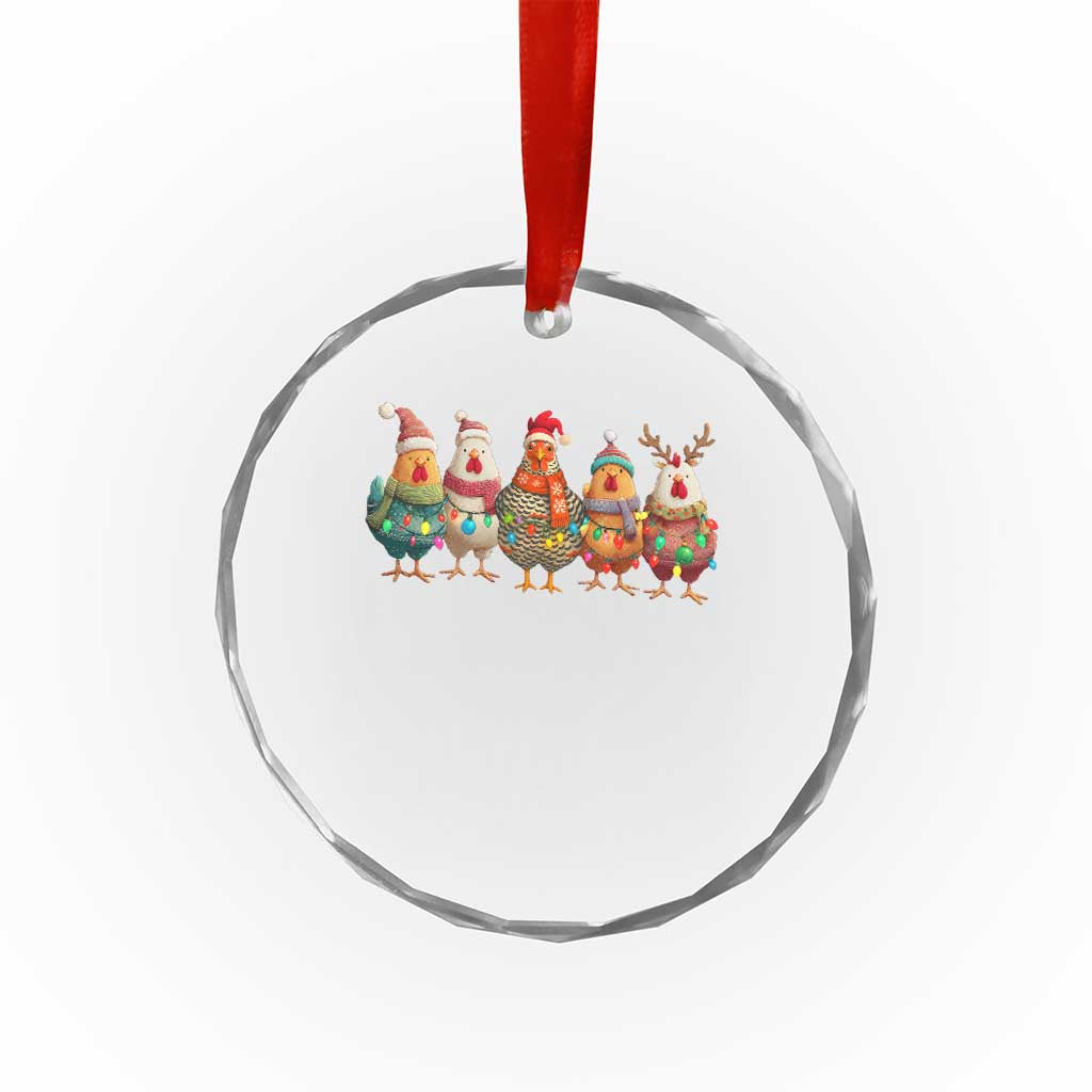 Funny Christmas Chicken Crystal Glass Ornament Funny Xmas Chickens Animals Farm Lover Gift - Wonder Print Shop