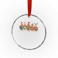 Funny Christmas Chicken Crystal Glass Ornament Funny Xmas Chickens Animals Farm Lover Gift - Wonder Print Shop