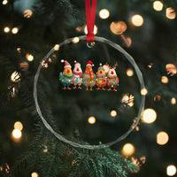 Funny Christmas Chicken Crystal Glass Ornament Funny Xmas Chickens Animals Farm Lover Gift - Wonder Print Shop