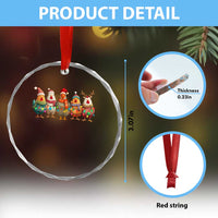 Funny Christmas Chicken Crystal Glass Ornament Funny Xmas Chickens Animals Farm Lover Gift - Wonder Print Shop