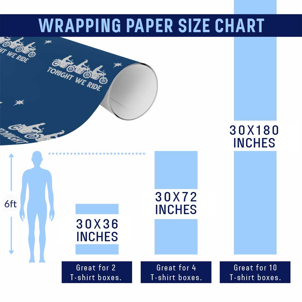 Funny Christmas Christian Biker Wrapping Paper Roll Tonight We Ride Three Wise Men Faith Xmas Motorbikes - Wonder Print Shop