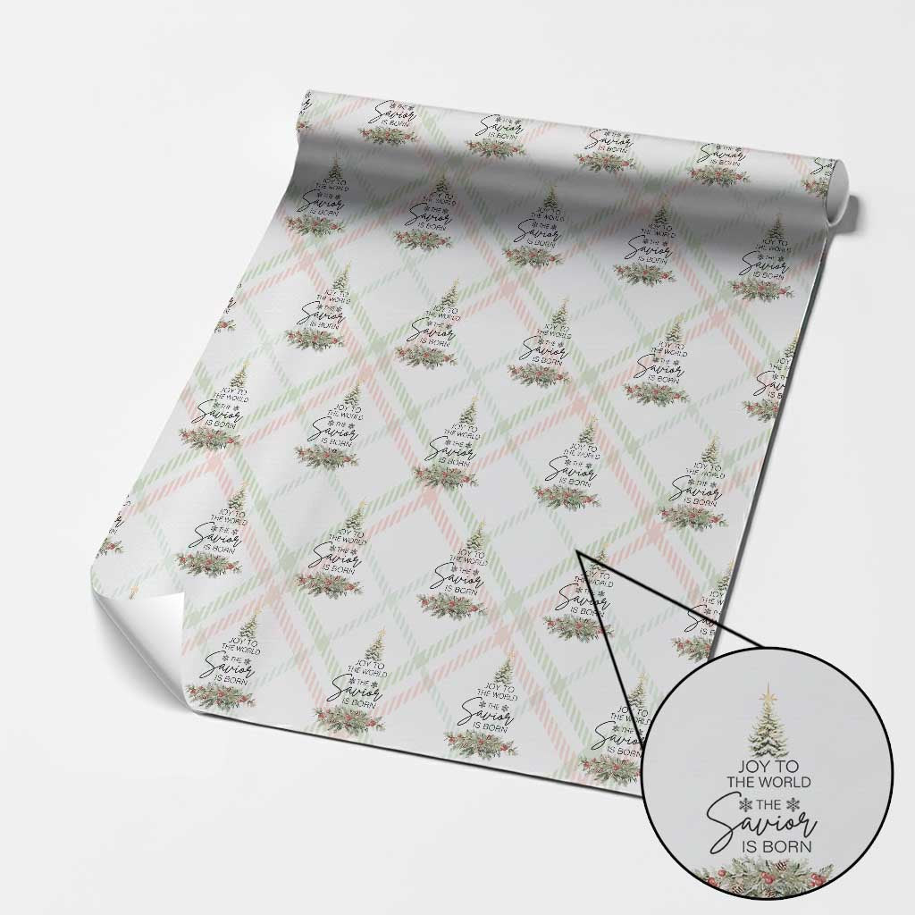 Funny Christmas Christian Faith Wrapping Paper Roll Joy To The World The Savior Is Born Xmas Tree - Wonder Print Shop