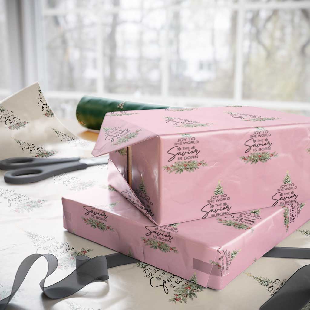 Funny Christmas Christian Faith Wrapping Paper Roll Joy To The World The Savior Is Born Xmas Tree - Wonder Print Shop