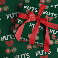 Funny Christmas Couple Wrapping Paper Roll Chest Nuts Baubles - Wonder Print Shop