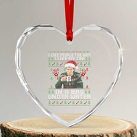 Funny Christmas Crime Drama Heart Crystal Glass Ornament I Like People The Way I Like My Tea In A Bag Under Water - Wonder Print Shop