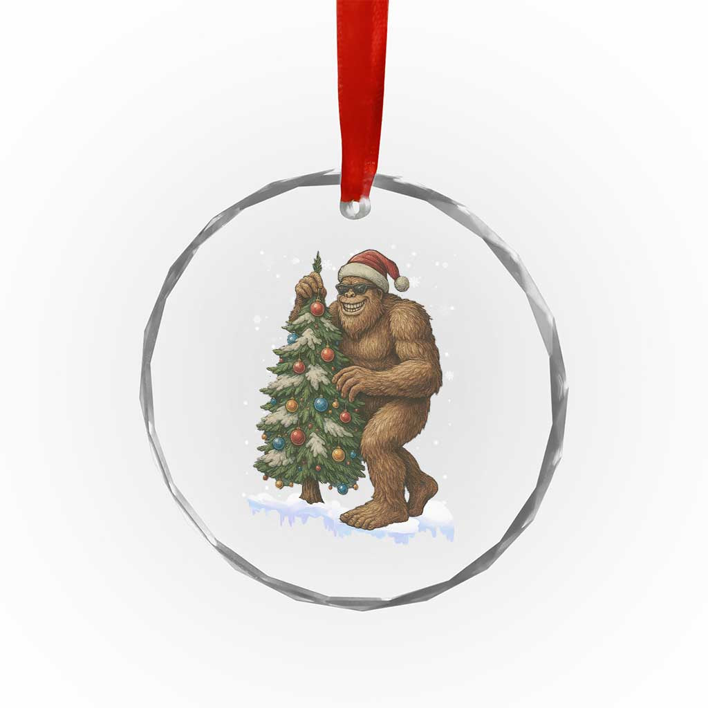 Funny Christmas Crystal Glass Ornament Bigfoot Decorating Xmas Tree Gift - Wonder Print Shop