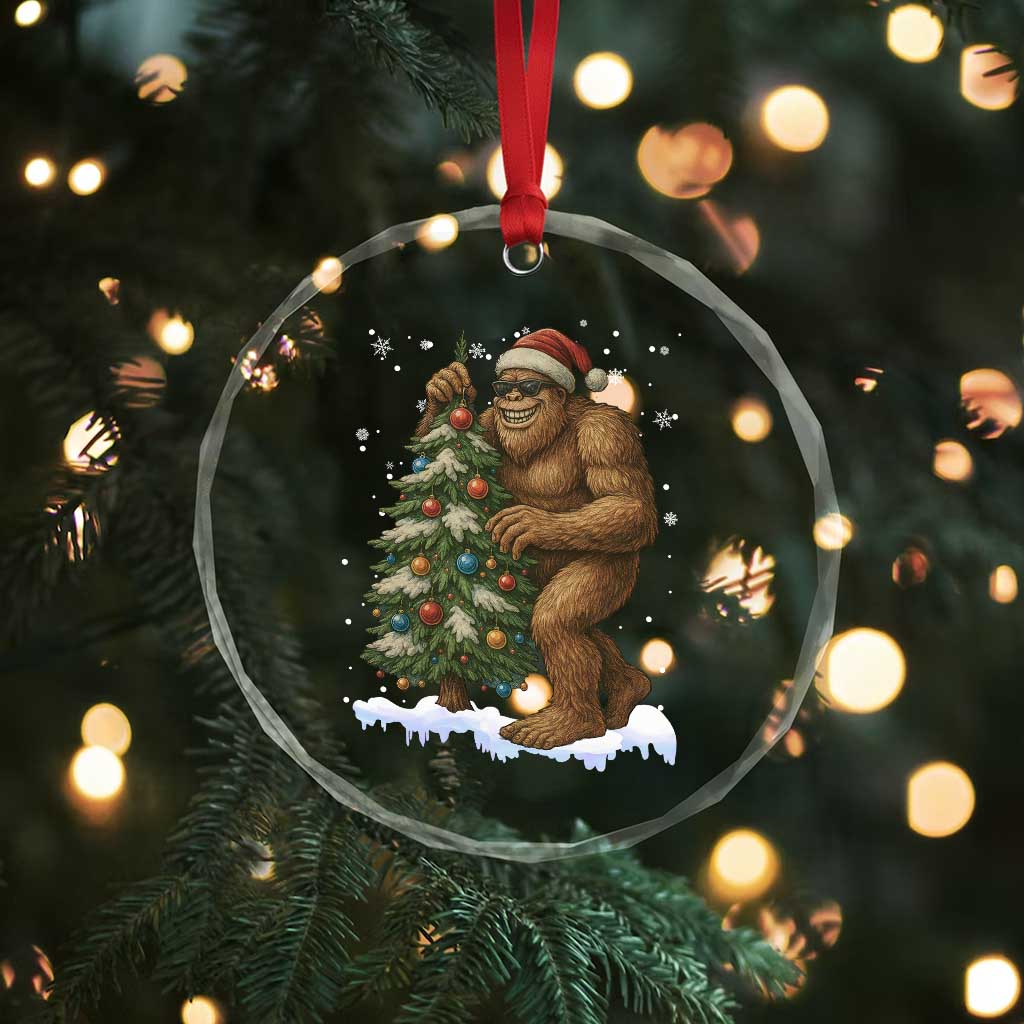 Funny Christmas Crystal Glass Ornament Bigfoot Decorating Xmas Tree Gift - Wonder Print Shop