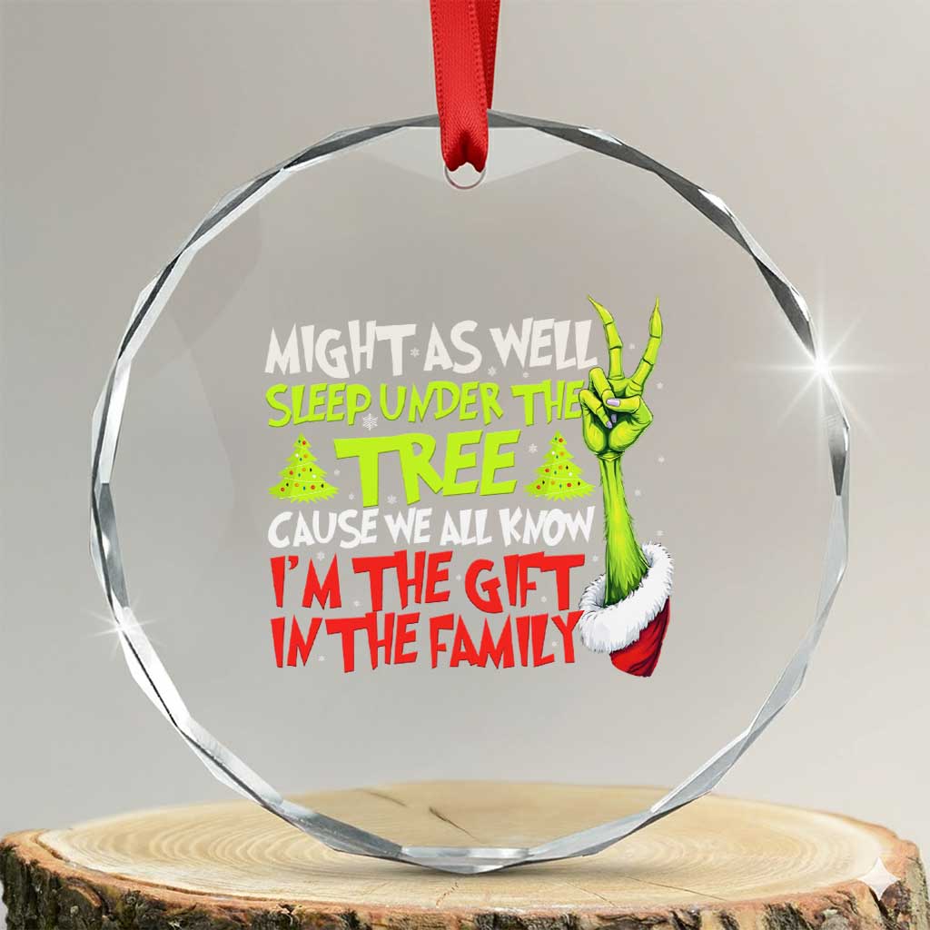 Funny Christmas Crystal Glass Ornament I'm The Gift Kids Pajamas Girls Boys - Wonder Print Shop