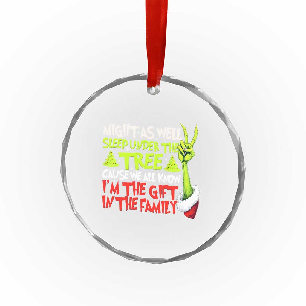 Funny Christmas Crystal Glass Ornament I'm The Gift Kids Pajamas Girls Boys - Wonder Print Shop