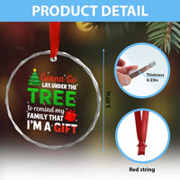 Funny Christmas Crystal Glass Ornament Lay Under The Tree Xmas Family Pajama Gift - Wonder Print Shop