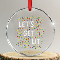 Funny Christmas Crystal Glass Ornament Let's Get Lit Led Lights Xmas TS11