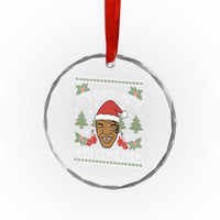 Funny Christmas Crystal Glass Ornament Merry Chrithmith Ath Thweater Tyson Professional Boxer Ugly Xmas - Wonder Print Shop