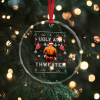 Funny Christmas Crystal Glass Ornament Merry Chrithmith Ugly Ath Thweater Tyson - Wonder Print Shop