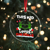 Funny Christmas Crystal Glass Ornament This Kid Loves Xmas Skeleton Heart TS02