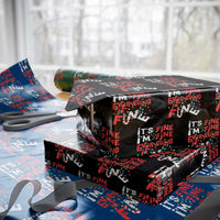 Funny Christmas Wrapping Paper Roll It's Fine I'm Fine Everthing Is Fine Xmas Lights