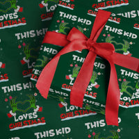 Funny Christmas Wrapping Paper Roll This Kid Loves Xmas Skeleton Heart