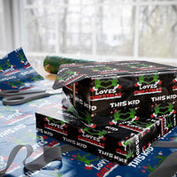 Funny Christmas Wrapping Paper Roll This Kid Loves Xmas Skeleton Heart