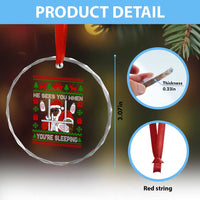 Funny Christmas Diddy Crystal Glass Ornament Diddy Sees You When Youre Sleeping Dirty Ugly Xmas - Wonder Print Shop