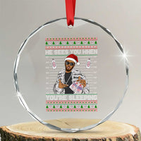 Funny Christmas Diddy Crystal Glass Ornament Diddy Sees You When Youre Sleeping Ugly Xmas - Wonder Print Shop