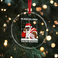 Funny Christmas Diddy Crystal Glass Ornament He Sees You When Youre Sleeping Dirty Ugly Xmas - Wonder Print Shop
