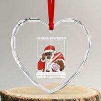 Funny Christmas Diddy Heart Crystal Glass Ornament He Sees You When Youre Sleeping Dirty Ugly Xmas - Wonder Print Shop