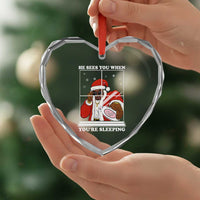 Funny Christmas Diddy Heart Crystal Glass Ornament He Sees You When Youre Sleeping Dirty Ugly Xmas - Wonder Print Shop