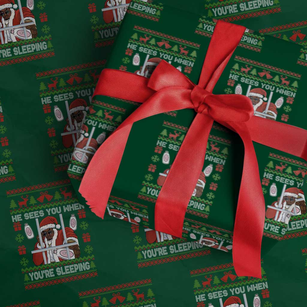 Funny Christmas Diddy Wrapping Paper Roll Diddy Sees You When Youre Sleeping Dirty Ugly Xmas - Wonder Print Shop