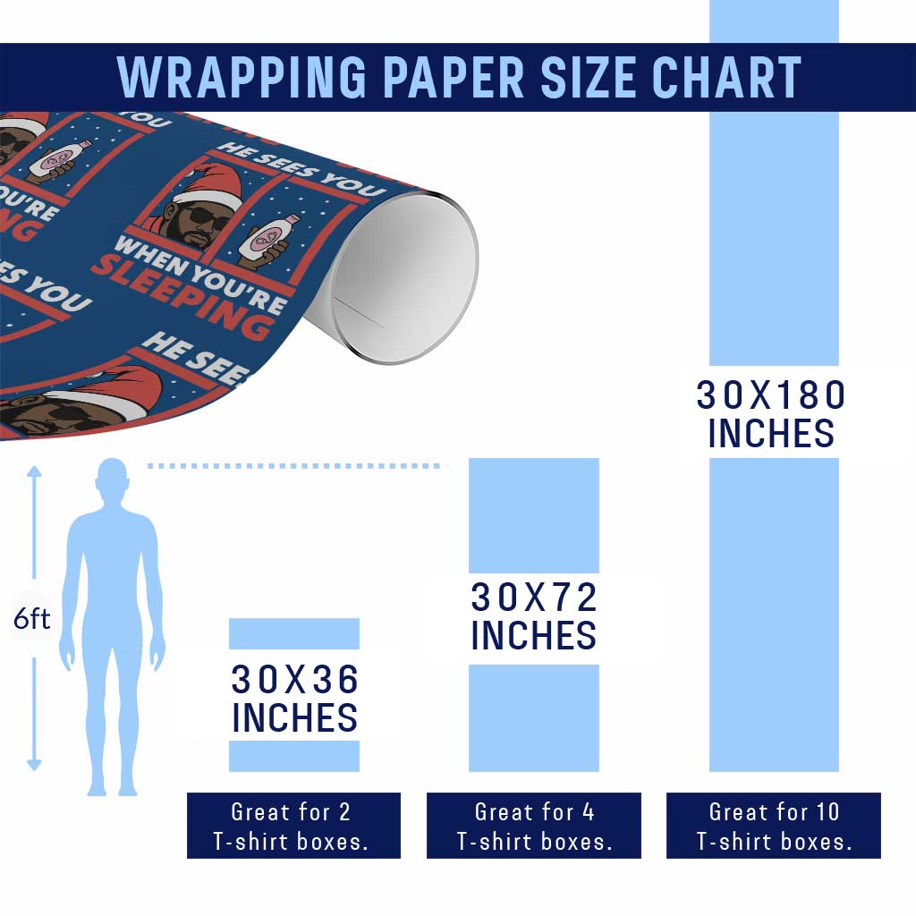 Funny Christmas Diddy Wrapping Paper Roll He Sees You When You Are Sleeping Baby Oil - Wonder Print Shop