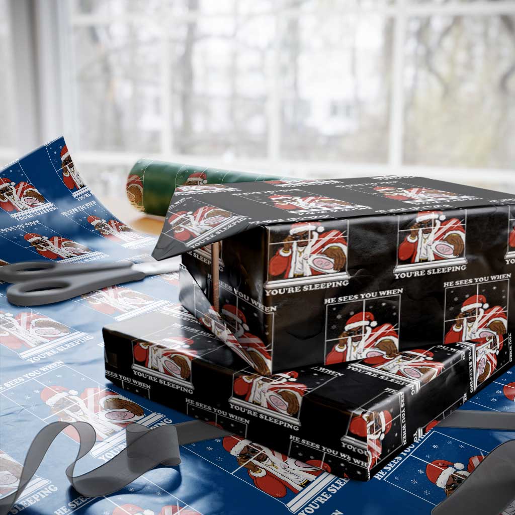 Funny Christmas Diddy Wrapping Paper Roll He Sees You When Youre Sleeping Dirty Ugly Xmas - Wonder Print Shop