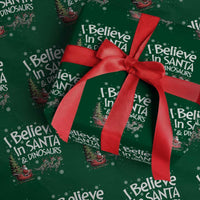 Funny Christmas Dino Wrapping Paper Roll I Believe In Santa And Dinosaur - Wonder Print Shop