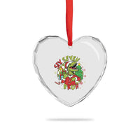 Funny Christmas Dinosaur Lover Gift Heart Crystal Glass Ornament Trending Six Seven Bruh - Wonder Print Shop