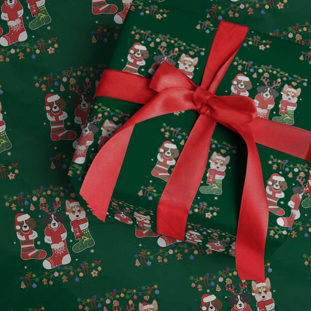 Funny Christmas Dog Owner Wrapping Paper Roll Socks Xmas Holiday - Wonder Print Shop
