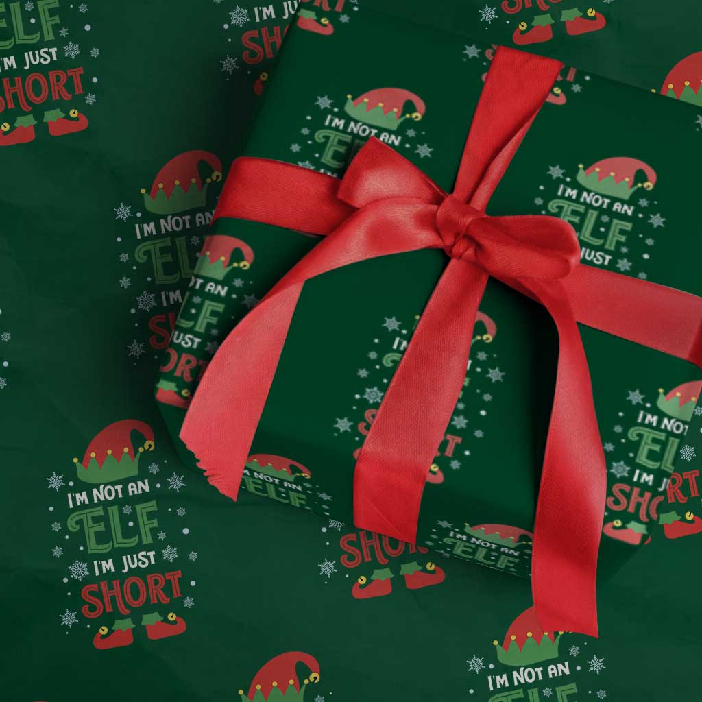 Funny Christmas Elf Wrapping Paper Roll I'm Not An Elf I'm Just Short Snowflakes - Wonder Print Shop